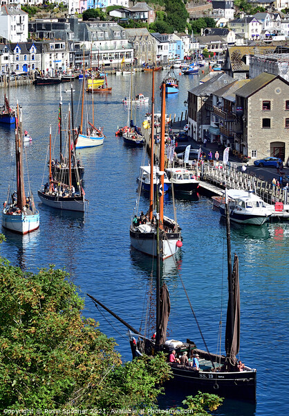 Luggers at Looe in Cornwall Picture Board by Rosie Spooner