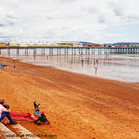 Buy canvas prints of Paignton Beach And Pier  by Peter F Hunt