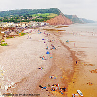 Buy canvas prints of Sidmouth Beach East Devom by Peter F Hunt