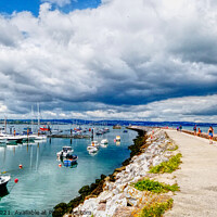 Buy canvas prints of A Breakwater Walk At Brixham by Peter F Hunt