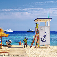 Buy canvas prints of Mallorca Palma Nova Beach  by Peter F Hunt
