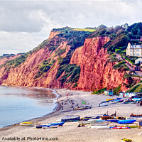 Buy canvas prints of The Red Cliffs Of Budleigh Salterton  by Peter F Hunt