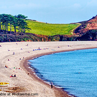 Buy canvas prints of The Curve Of The Beach Budleigh Salterton by Peter F Hunt