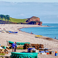 Buy canvas prints of Fishing Boats And Beach Budleigh Salterton   by Peter F Hunt