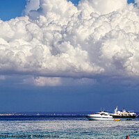 Buy canvas prints of Dramatic Clouds Over Palma Bay Mallorca by Peter F Hunt