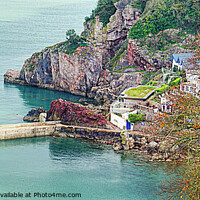 Buy canvas prints of The Cary Arms From Babbacombe Downs by Peter F Hunt