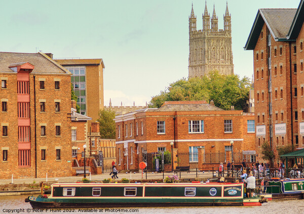 Gloucester Cathedral From Gloucester Docks Picture Board by Peter F Hunt