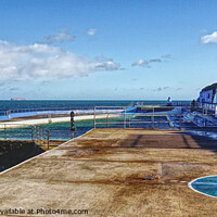 Buy canvas prints of Winter At Shoalstone Pool Brixham by Peter F Hunt