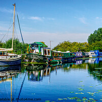 Buy canvas prints of Canal Boats At Heybridge Essex by Peter F Hunt