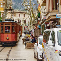 Buy canvas prints of Tram Leaving Soller For Puerto Soller by Peter F Hunt