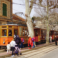 Buy canvas prints of Catching The Tram At Puerto Soller by Peter F Hunt