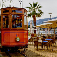 Buy canvas prints of Tram Arriving At Puerto Soller by Peter F Hunt