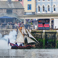 Buy canvas prints of The Pirates Attack Brixham Harbour  by Peter F Hunt