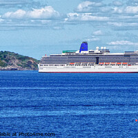 Buy canvas prints of Cruise Ship Arcadia In Torbay Devon by Peter F Hunt