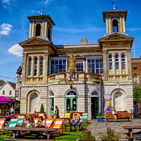 Buy canvas prints of A Sunny Day In Kingston Market Square by Peter F Hunt