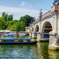 Buy canvas prints of Barge Approaching Kingston Bridge by Peter F Hunt