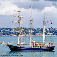 Buy canvas prints of Thalassa Anchored Off Brixham by Peter F Hunt