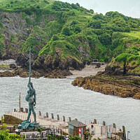 Buy canvas prints of Verity Statue Overlooking The Harbour Entrance  by Peter F Hunt