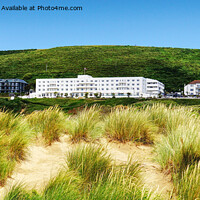 Buy canvas prints of Saunton Sands Hotel From The Dunes by Peter F Hunt