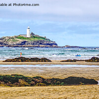 Buy canvas prints of Godrevy Island And Lighthouse  by Peter F Hunt