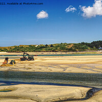 Buy canvas prints of Working On The Sandbank Camel River by Peter F Hunt