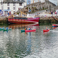 Buy canvas prints of Canoeing In The Harbour by Peter F Hunt