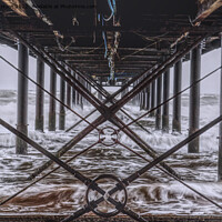 Buy canvas prints of Rough Sea Under The Pier by Peter F Hunt