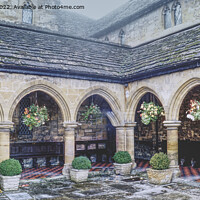 Buy canvas prints of The Cloisters St Johns Almshouse Sherborne Dorset by Peter F Hunt