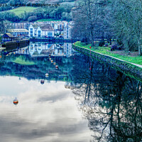 Buy canvas prints of River Dart At Totnes Winter Reflections by Peter F Hunt