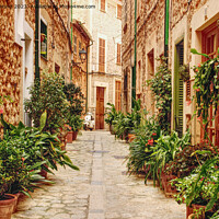 Buy canvas prints of A Street in Fornalutx Village by Peter F Hunt