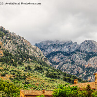 Buy canvas prints of The Mountains At Fornalutx Mallorca by Peter F Hunt