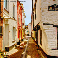 Buy canvas prints of A Narrow Enchanting Street In Looe by Peter F Hunt