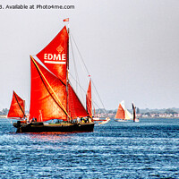 Buy canvas prints of Red Sails On The River by Peter F Hunt