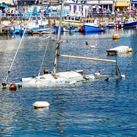 Buy canvas prints of The Sunken Yacht by Peter F Hunt