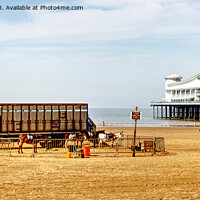 Buy canvas prints of Beach Donkey Rides And A Pier by Peter F Hunt