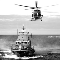 Buy canvas prints of Torbay Lifeboat and Helicopter by Peter F Hunt