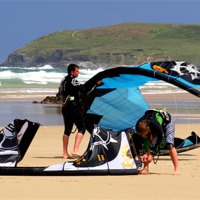 Buy canvas prints of Kitesurfing in Cornwall by Peter F Hunt
