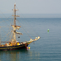 Buy canvas prints of The Tres Hombres Awaiting Cargo by Peter F Hunt