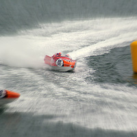Buy canvas prints of Power Boat Racing Plymouth Sound by Peter F Hunt