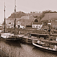 Buy canvas prints of Charlestown Harbour Cornwall Tall Ships by Peter F Hunt