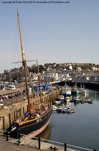 The Inner Harbour Brixham Picture Board by Peter F Hunt
