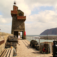 Buy canvas prints of Lynmouth Harbour Wall by Peter F Hunt