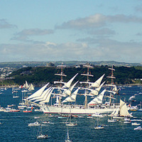 Buy canvas prints of  Tall Ship Dar Mlodziezy At Falmouth by Peter F Hunt