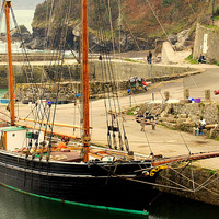 Buy canvas prints of  Charlestown And The Bessie Ellen by Peter F Hunt
