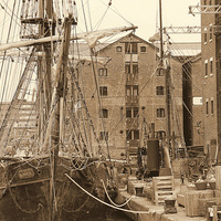 Buy canvas prints of  Past Times At Gloucester Dock by Peter F Hunt