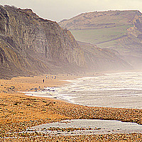 Buy canvas prints of A Windy Day At Charmouth by Peter F Hunt