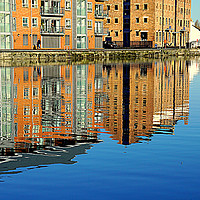 Buy canvas prints of Dockland Reflections by Peter F Hunt