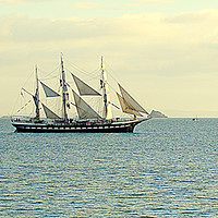 Buy canvas prints of A Tall Ship Passing by Peter F Hunt