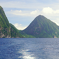 Buy canvas prints of The Pitons St Lucia by Peter F Hunt