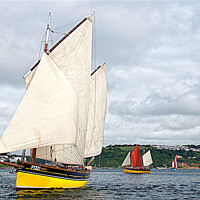 Buy canvas prints of Looe Lugger Sailing by Peter F Hunt